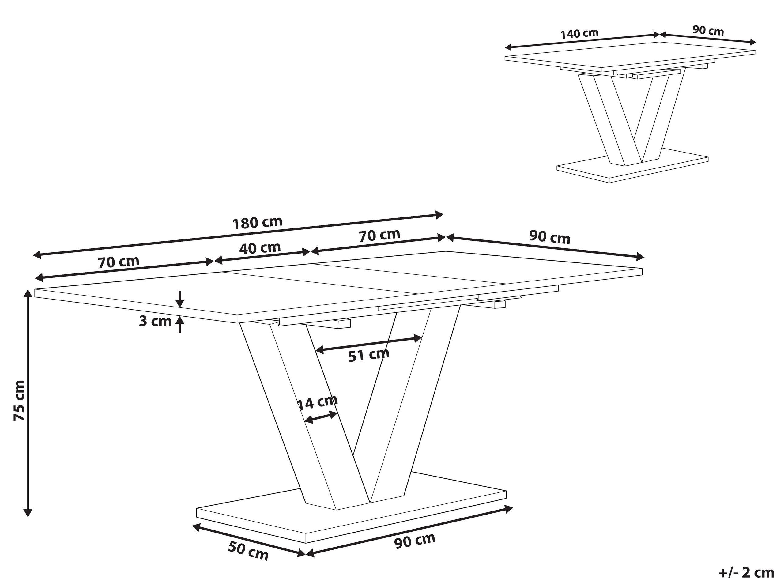 Beliani Table de repas en MDF Moderne LIXA  