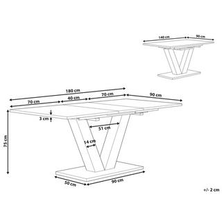 Beliani Esstisch aus MDF-Platte Modern LIXA  