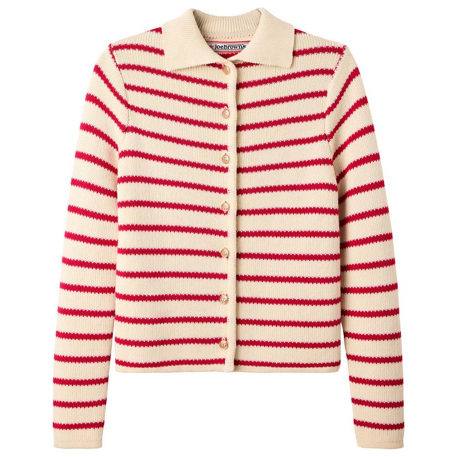 Joe Browns Gestreifte Strickjacke mit Kragen  