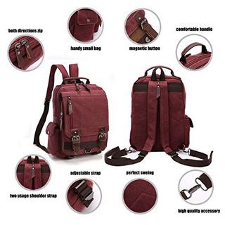 Only-bags.store Vintage Rucksack Rucksack Leinwand Tasche Bote Tasche für Arbeit und Schule  