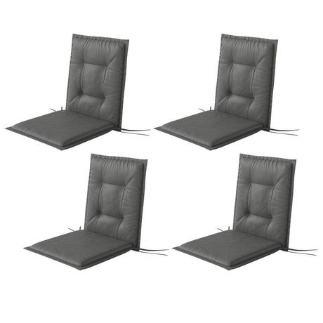 Northio Lot de 4 coussins de siège 108 x 50 x 5 cm, coussins de chaise avec attaches, coussin de siège extérieur et intérieur, coussin de banc pour meubles de jardin, chaise de salle à manger, gris clair  