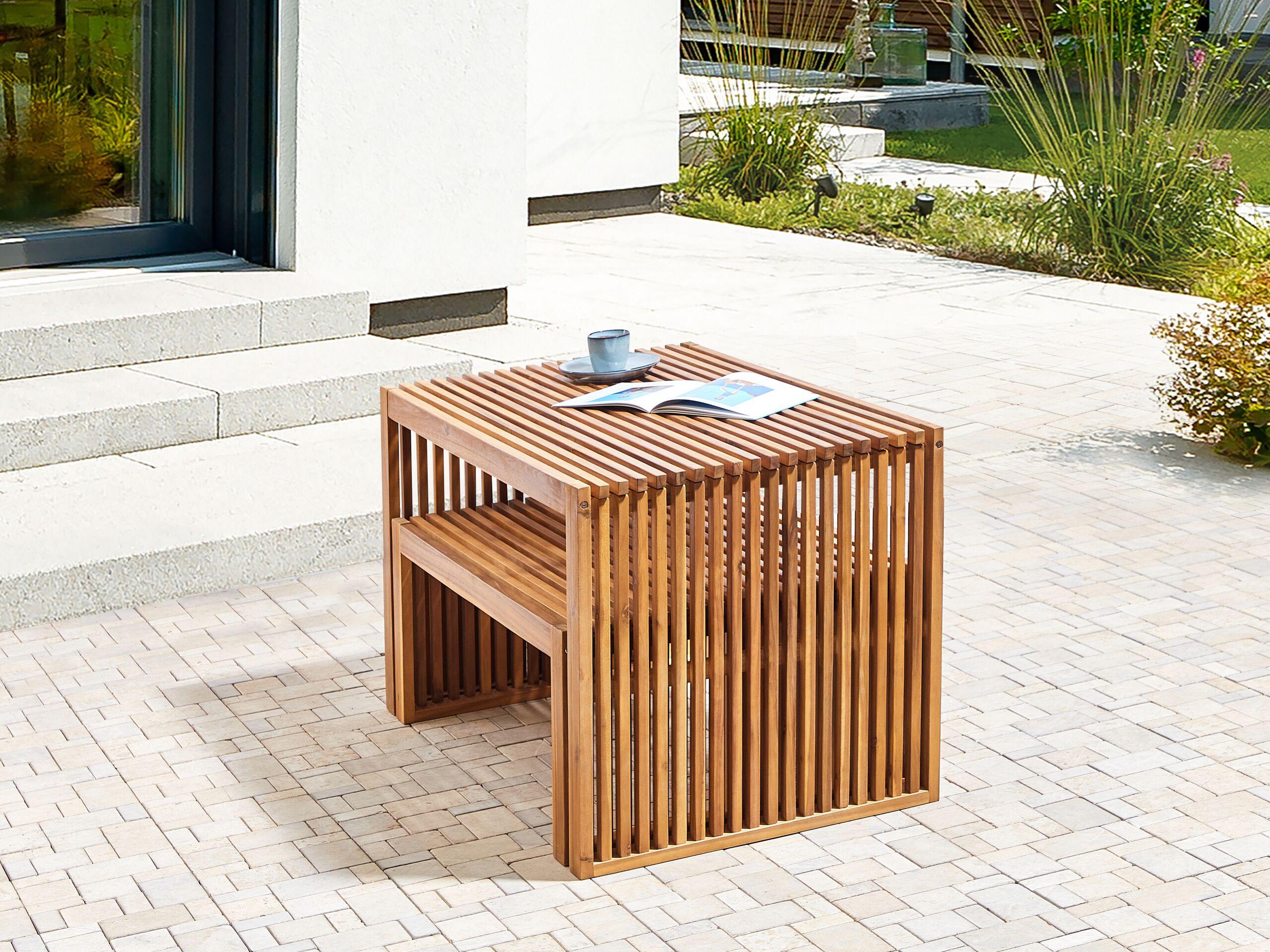 Beliani Table de jardin en Acacia Moderne SULZANO  