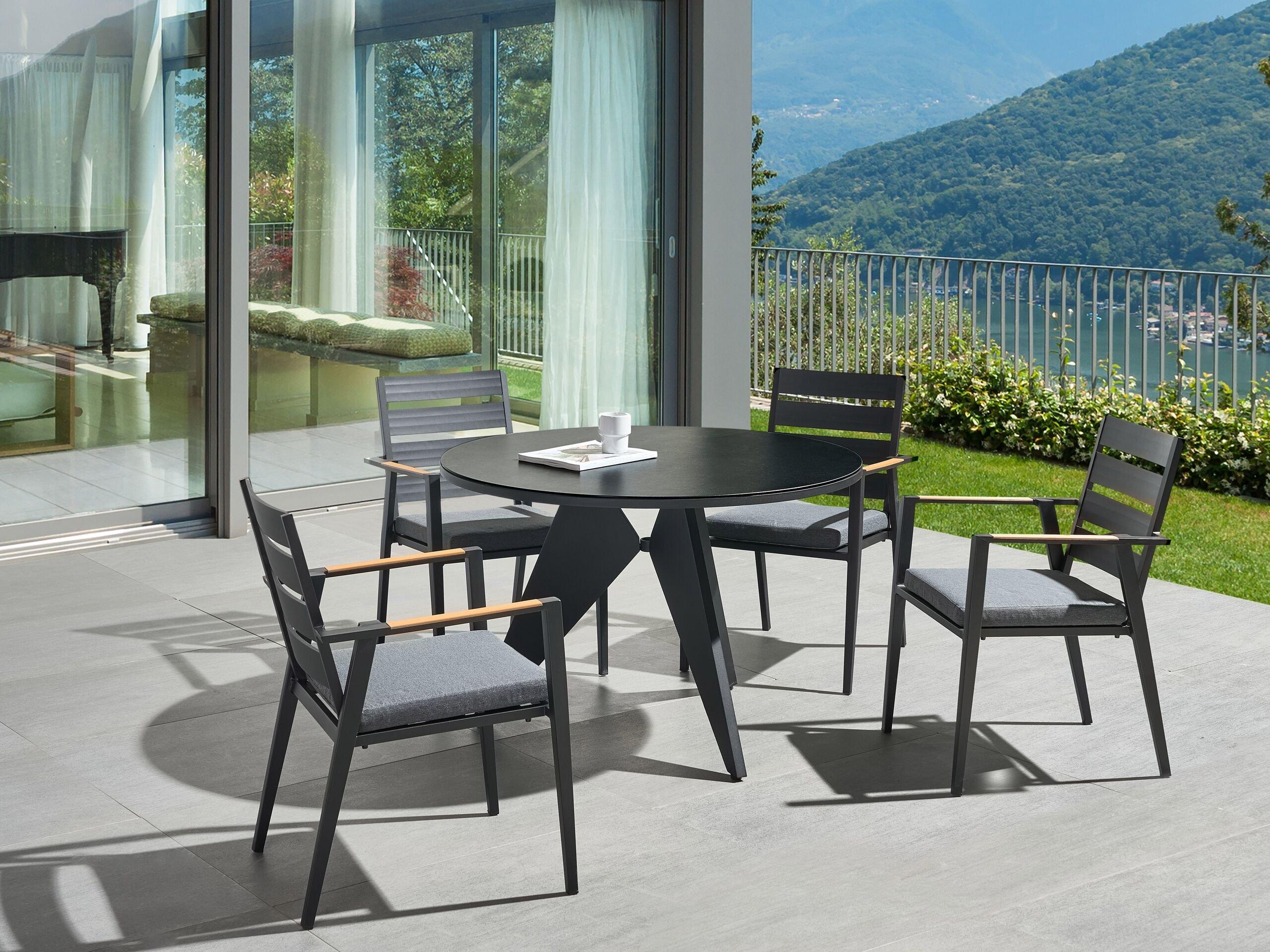 Beliani Table de jardin en Aluminium Moderne OLMETTO  