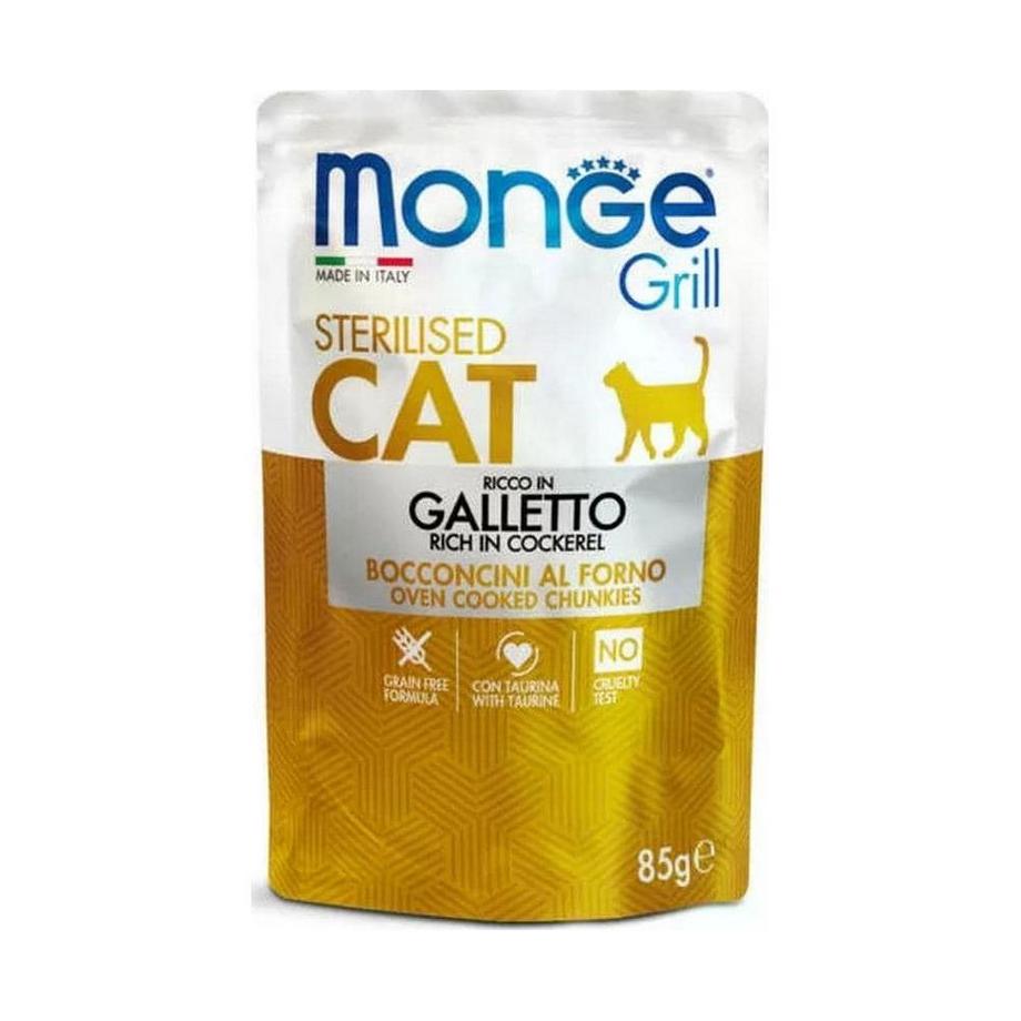 Monge  Grill Cat Veal+Cock.+Trout 12x85g 