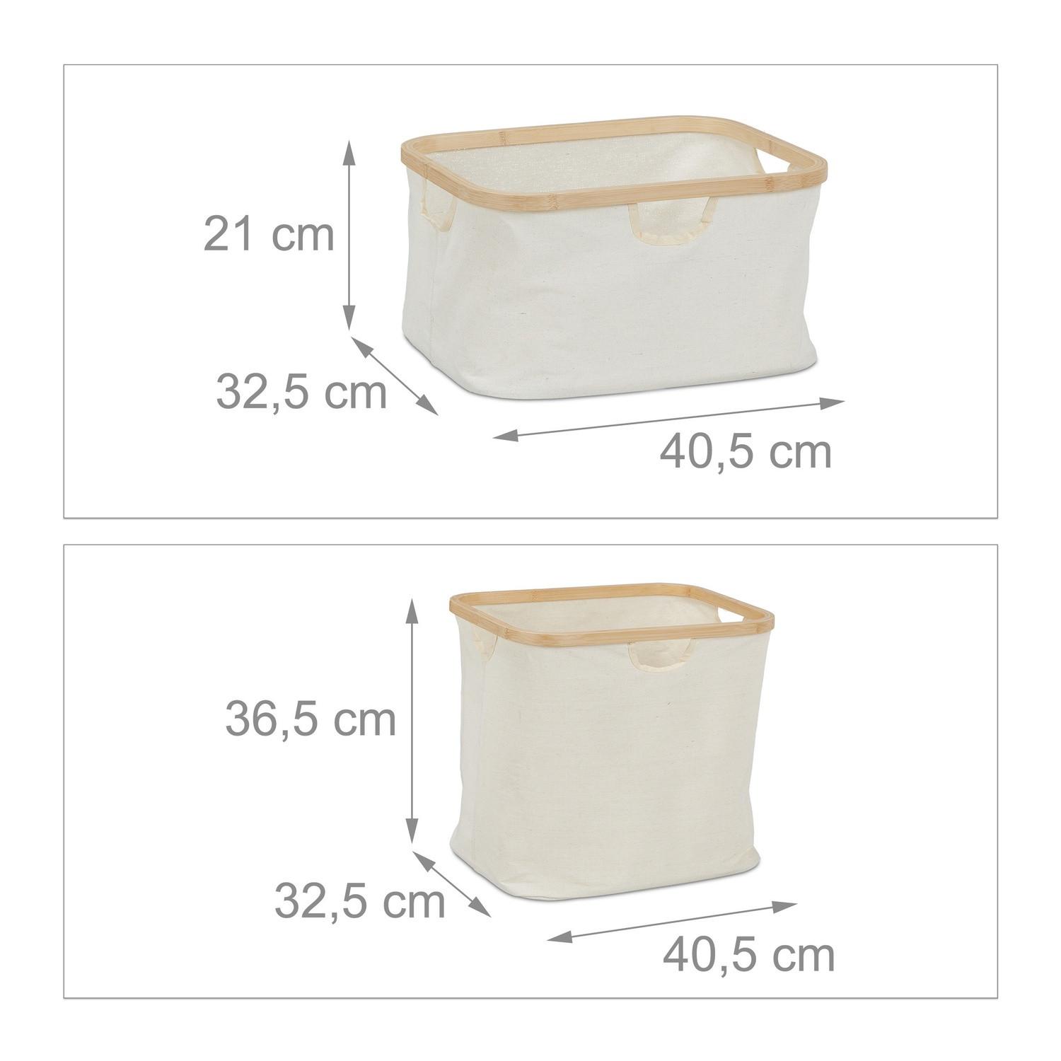 B2X Etagère panier à linge en bambou avec 2 étagères  