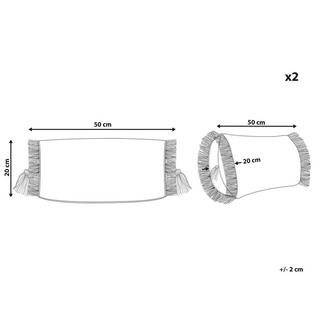 Beliani Kissen 2er Set aus Baumwolle Boho NAHLEH  