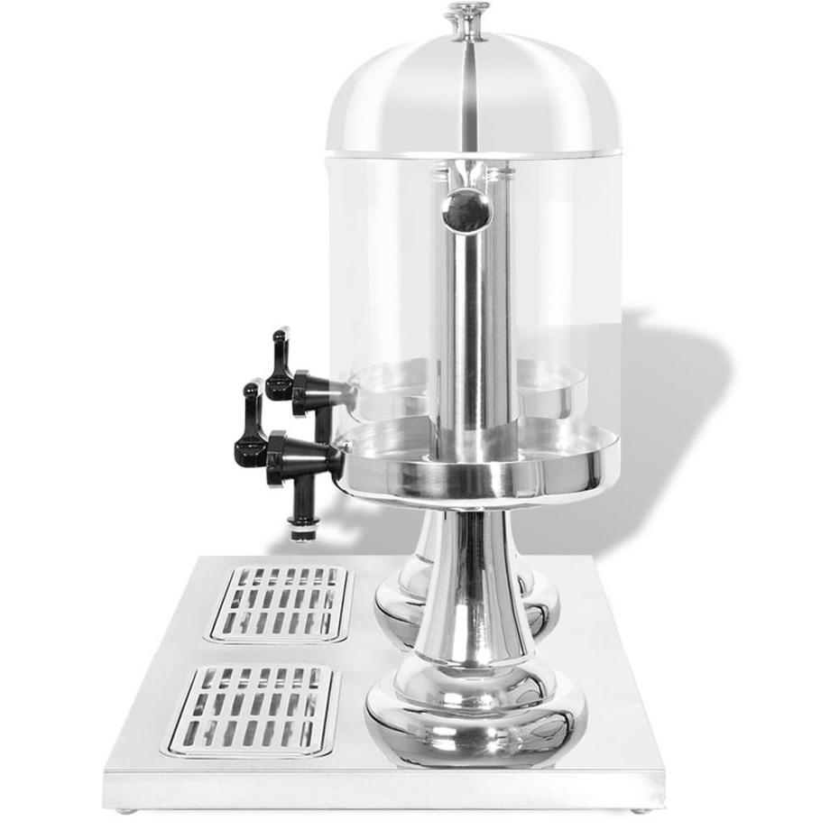 VidaXL  Double distributeur de jus en acier inoxydable acier inoxydable 