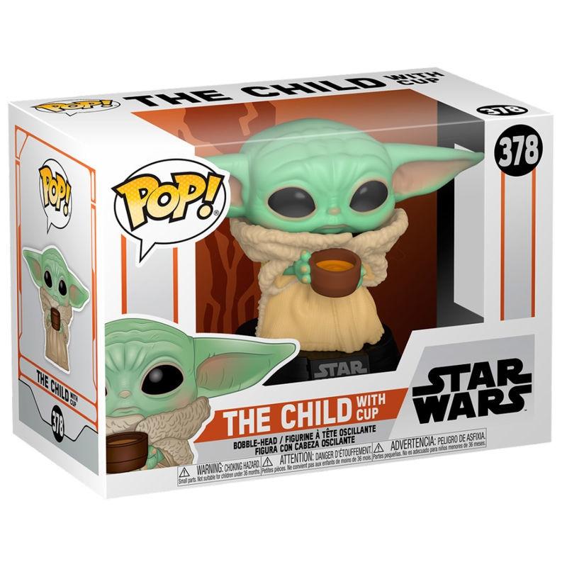 Funko  Figura POP Star Wars Mandalorian Il bambino con la tazza 