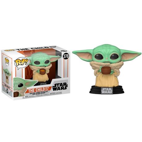 Funko  Figura POP Star Wars Mandalorian Il bambino con la tazza 