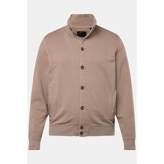 JP1880 Sweatjacke Stehkragen Knopfleiste Vintage Look  