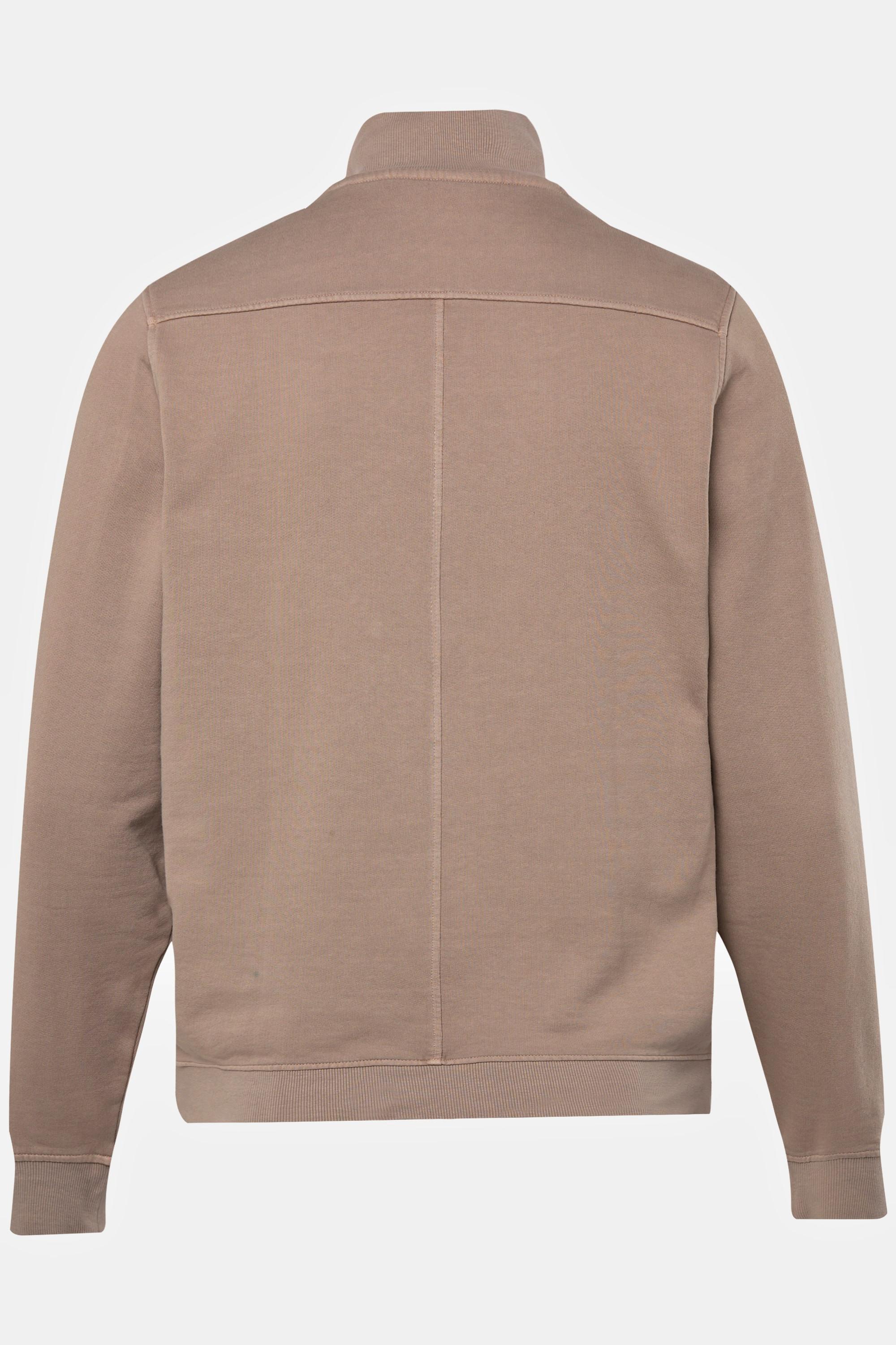 JP1880 Sweatjacke Stehkragen Knopfleiste Vintage Look  