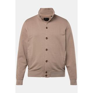 JP1880 Sweatjacke Stehkragen Knopfleiste Vintage Look  