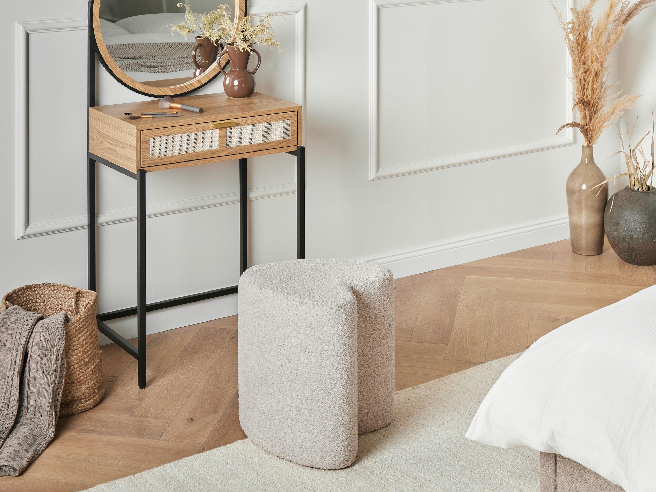 Beliani Pouf en Tissu chenille Scandinave SCOTIA  