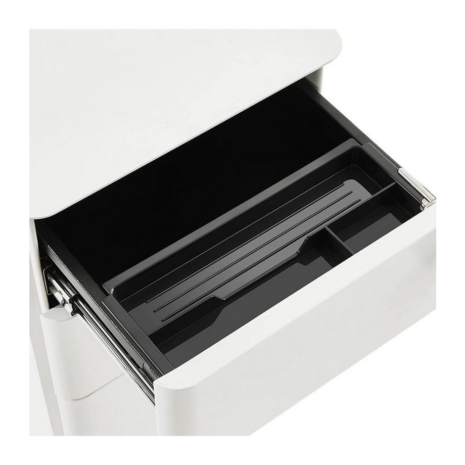 Calicosy  Caisson de rangement bureau 3 tiroirs sur roulettes blanc 