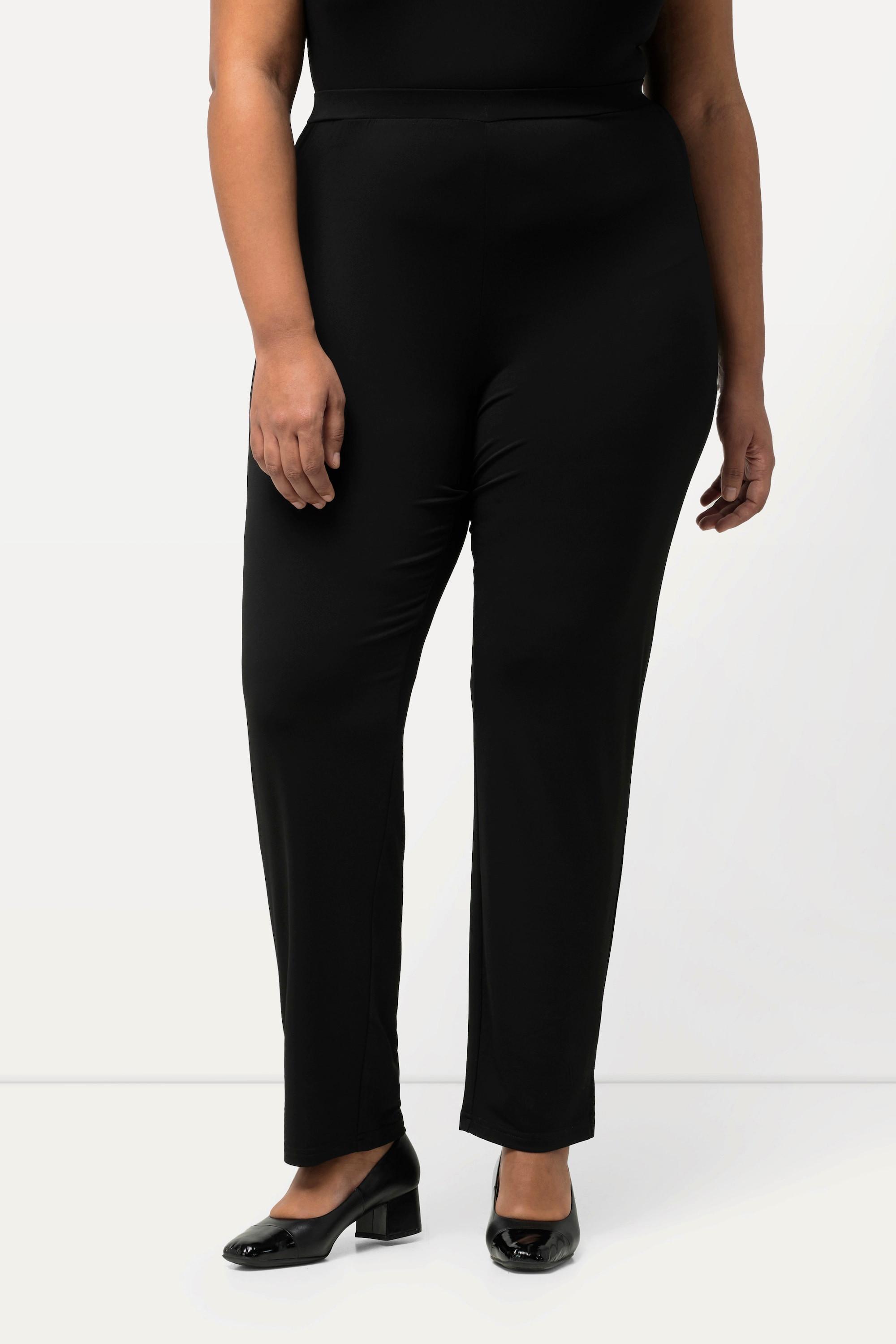 Ulla Popken  Pantaloni in jersey con cintura elastica nero 