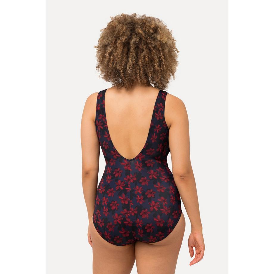 Ulla Popken Maillot de bain fleurs rubans fantaisie bonnets souples  