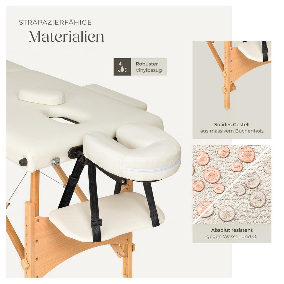 Tectake 2 Zonen Massageliege mit 5cm Polsterung und Holzgestell  