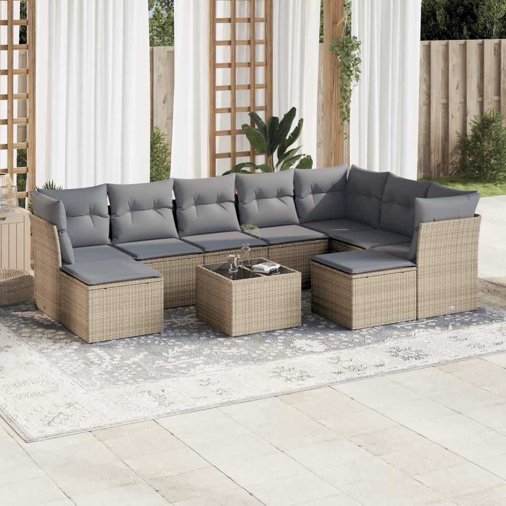 VidaXL set divano da giardino Polirattan  