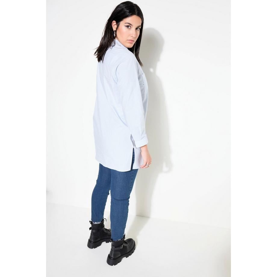 Studio Untold Chemisier Boxy Shape Rayures Strass Manches Longues  