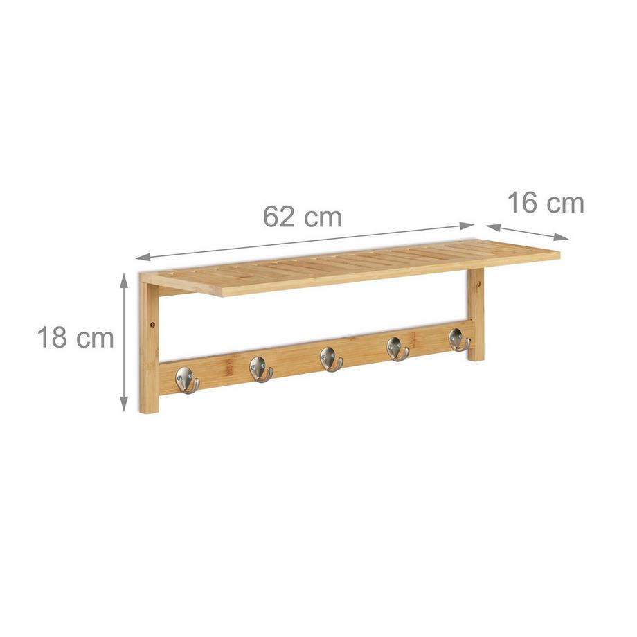 B2X Étagère murale avec 5 crochets  