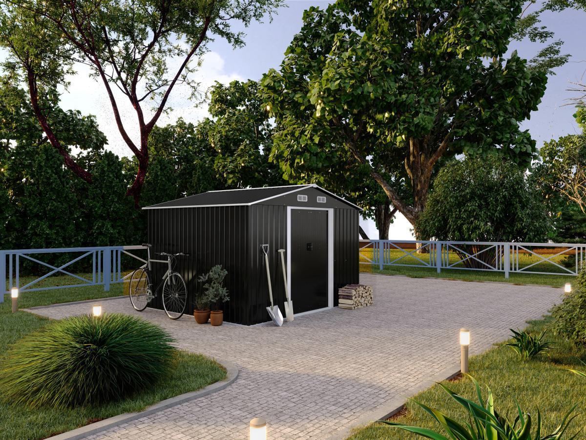 Vente-unique Casetta da giardino 8 m² Metallo in Acciaio galvanizzato Grigio - MANSO  