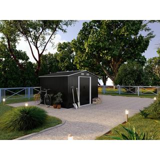 Vente-unique Casetta da giardino 8 m² Metallo in Acciaio galvanizzato Grigio - MANSO  