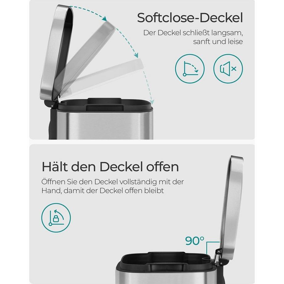 Songmics Poubelle  avec seau intérieur  