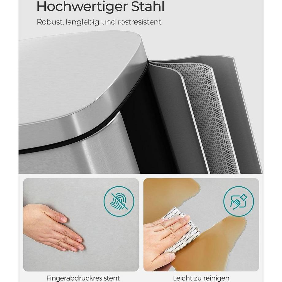 Songmics Poubelle  avec seau intérieur  