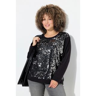 Ulla Popken Sweat-shirt Oversize Paillettes Col Rond Manches Longues  