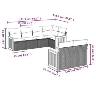 VidaXL set divano da giardino Polirattan  