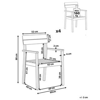 Beliani Set di 4 sedie da giardino en Legno d'acacia Classico FORNELLI  