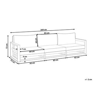 Beliani Divano 3 posti en Legno d'acacia certificato FSC® Moderno TIMOR  