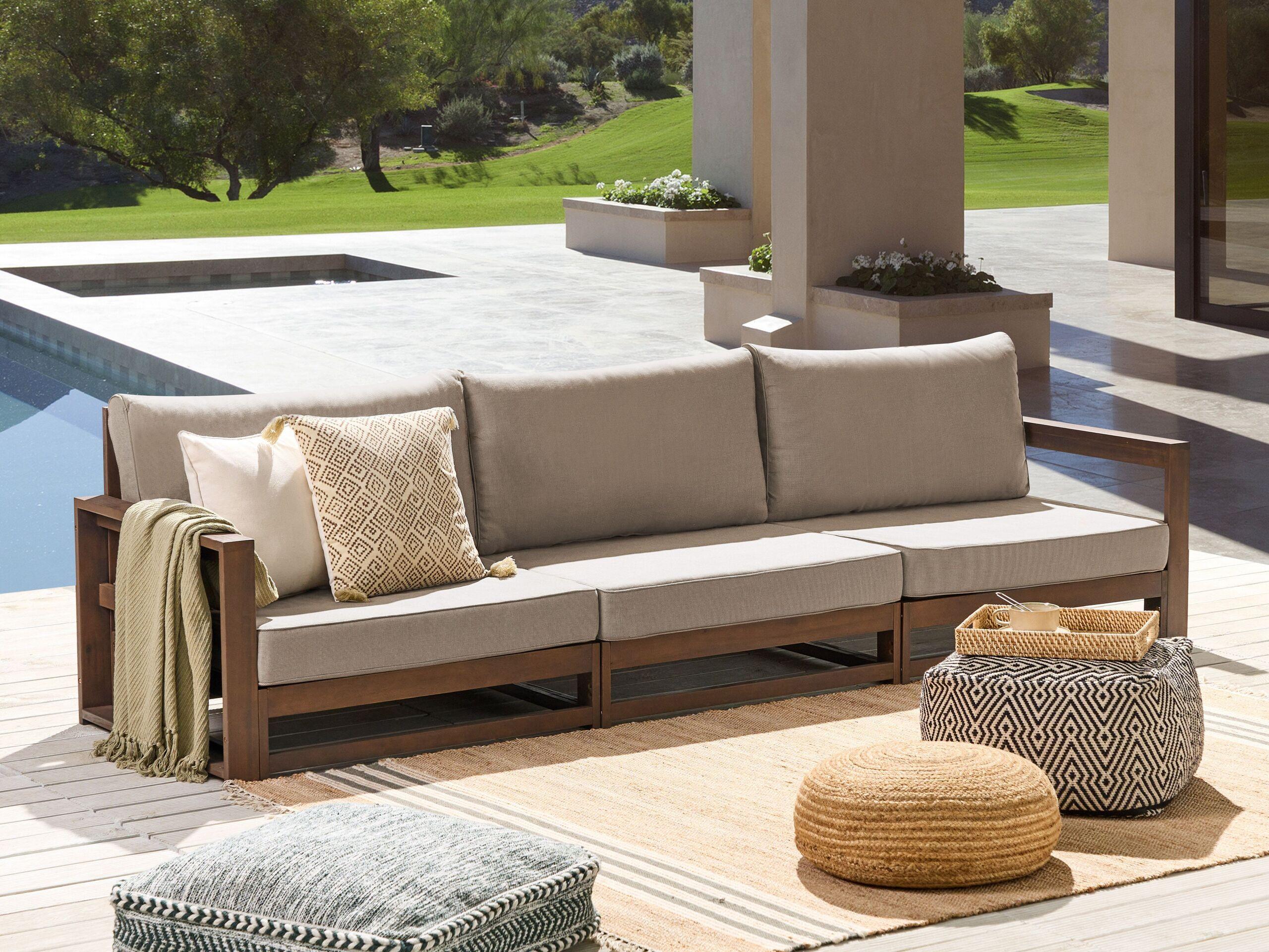 Beliani Canapé 3 places en Bois d'acacia certifié FSC® Scandinave TIMOR  