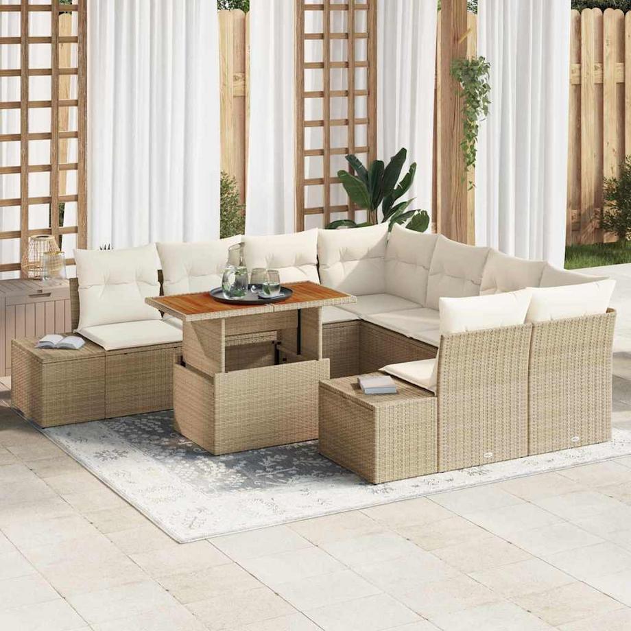 VidaXL Ensemble de canapé de jardin poly rattan  