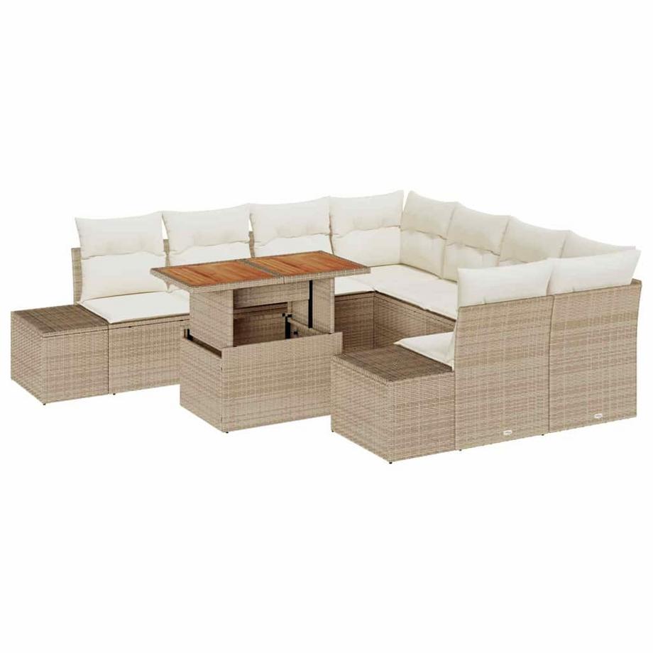 Ensemble de canapé de jardin poly rattan