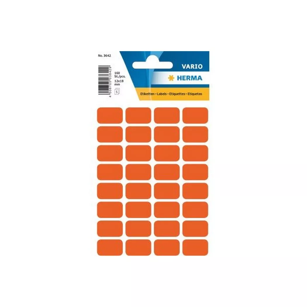 HERMA – Etiketten 12×18mm 3642 rot 160 Stück, One Size