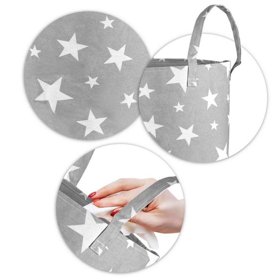 B2X Cesto portaoggetti per giocattoli Nukido - grigio con stelle  