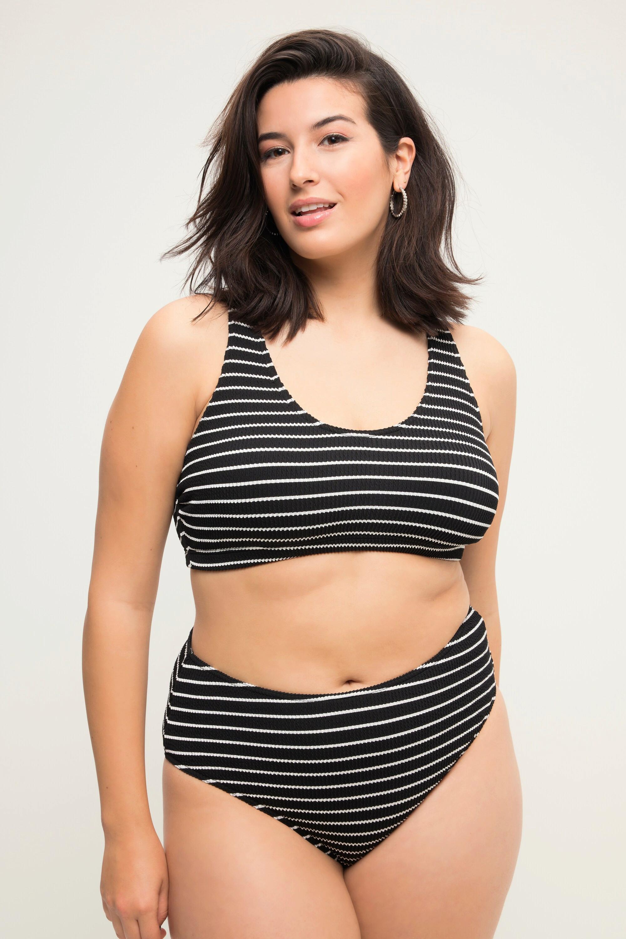 Studio Untold  Top del bikini elasticizzato con righe e coppe morbide 