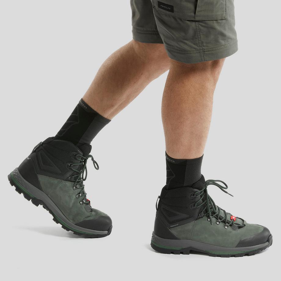 FORCLAZ Trek 100 Wasserdichte Leder Trekkingschuhe  