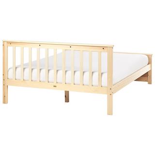 Beliani Lit avec sommier en Bois de pin Scandinave OLENDON  