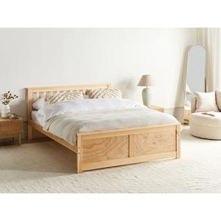 Beliani Lit avec sommier en Bois de pin Scandinave OLENDON  