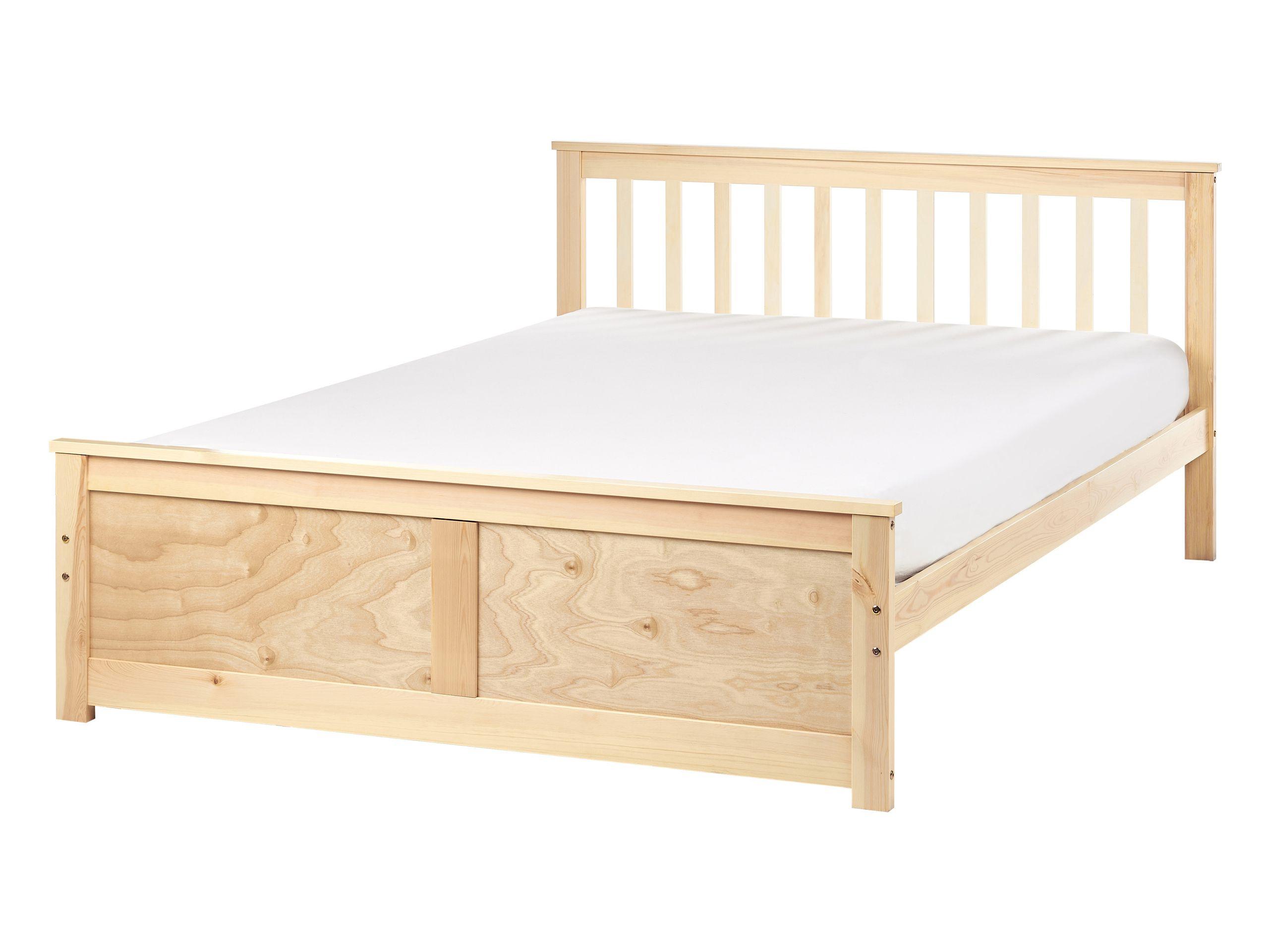 Beliani Lit avec sommier en Bois de pin Scandinave OLENDON  