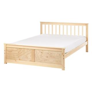 Beliani Lit avec sommier en Bois de pin Scandinave OLENDON  