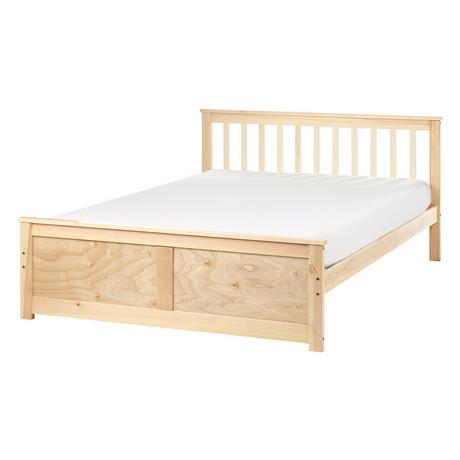 Beliani Lit avec sommier en Bois de pin Scandinave OLENDON  