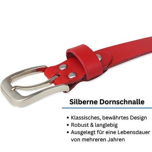 Only-bags.store  Ledergürtel, Gürtel, 3 cm breit, Rot, 125-140 cm 