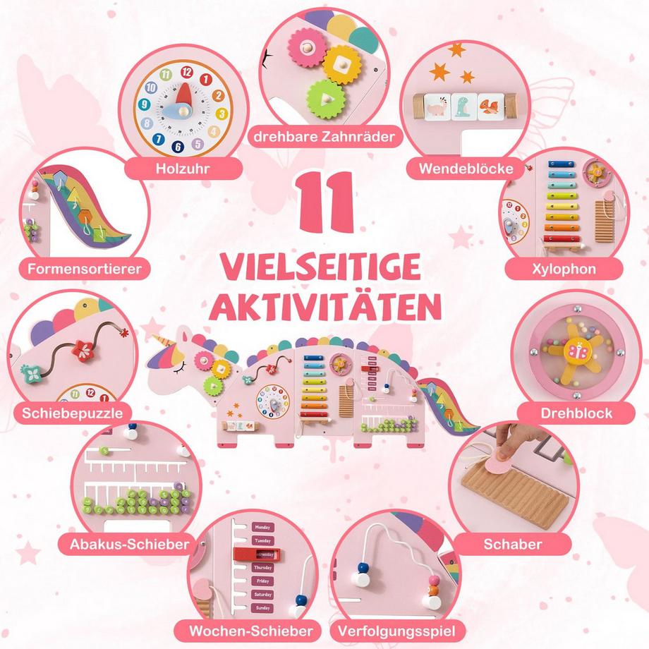 Northix  Montessori-Aktivitätswand – 11-in-1 