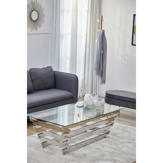 mutoni Couchtisch Solvique Glas silber 130  