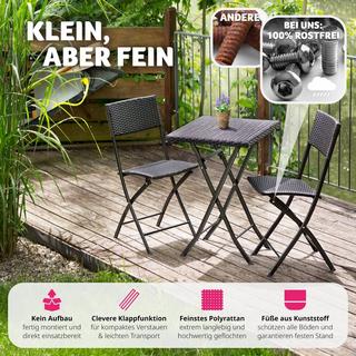 Tectake Salon de jardin TREVI 2 personnes  