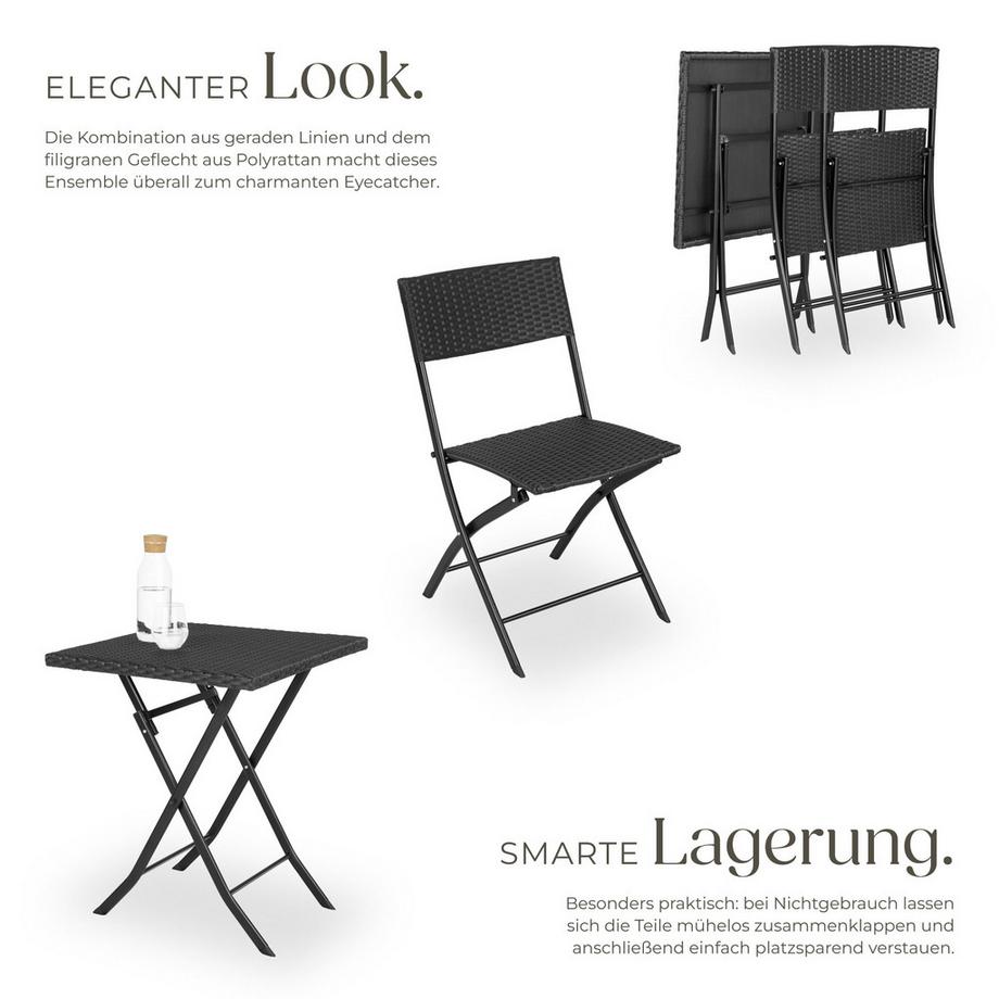 Tectake Rattanset Trevi für 2 Personen widerstandsfähig  