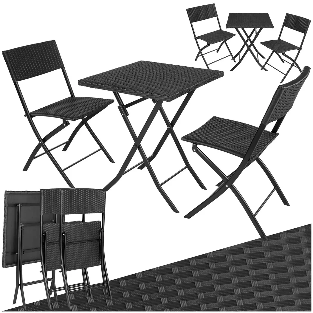 tectake® Rattanset, für 2 Personen, UV-beständig, geringes Gewicht